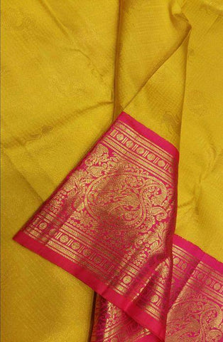 Fancy Yellow Color Designer Silk Saree