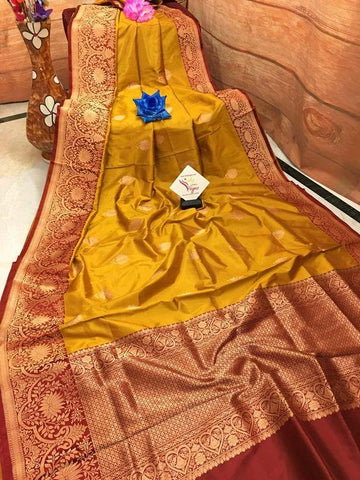 Awesome musterd Color Designer Silk Saree